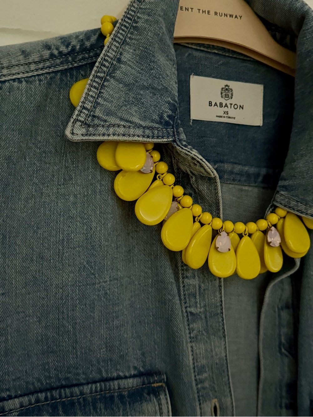 J.Crew Yellow & Pink Crystal Statement Necklace – Early 2010s